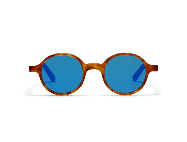 l-g-r-reunion-sonnenbrille-havana-chiaro-matt-blue-mirror image 1
