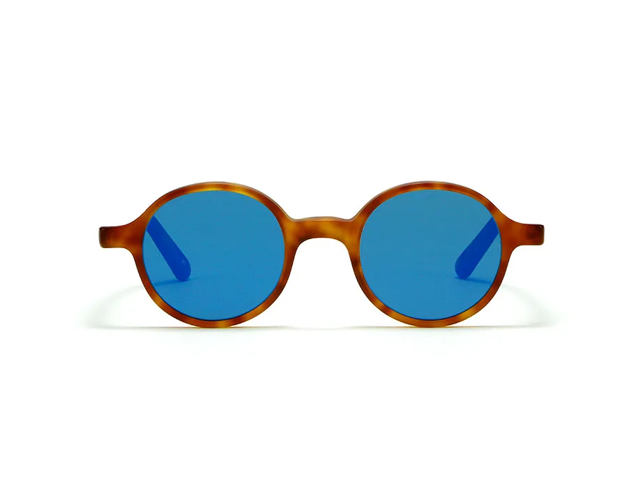 l-g-r-reunion-sonnenbrille-havana-chiaro-matt-blue-mirror image 1