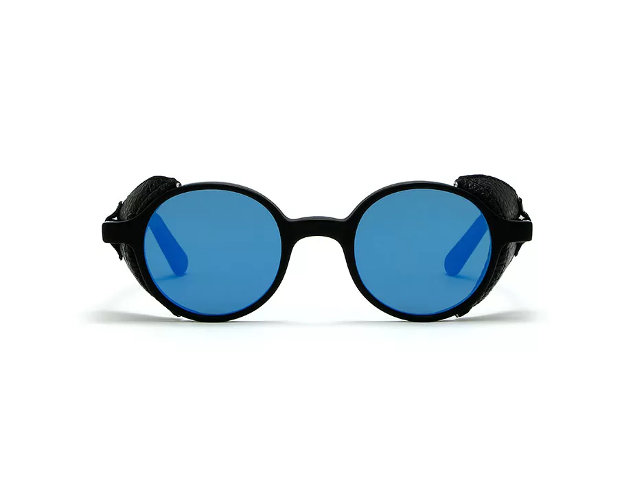 l-g-r-reunion-flap-sonnenbrille-black-matt-22-black-leather-flat-blue-mirror image 2