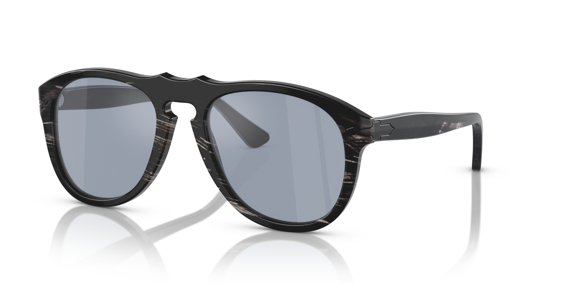 persol-649-series-horn-sonnenbrille-braun-wei-gestreift image 1