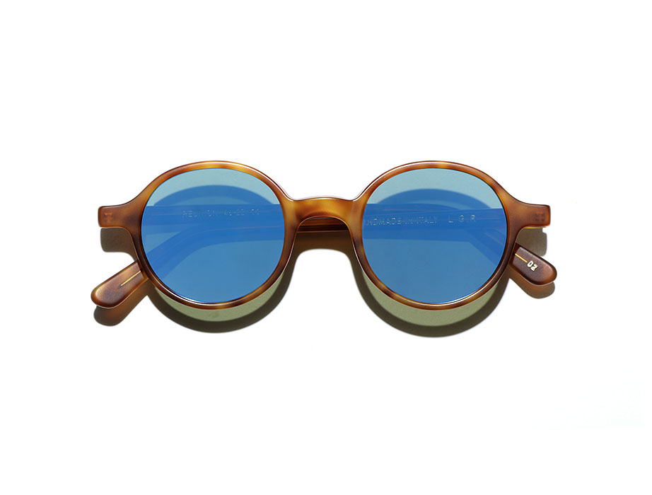l-g-r-reunion-sonnenbrille-havana-chiaro-matt-blue-mirror image 3