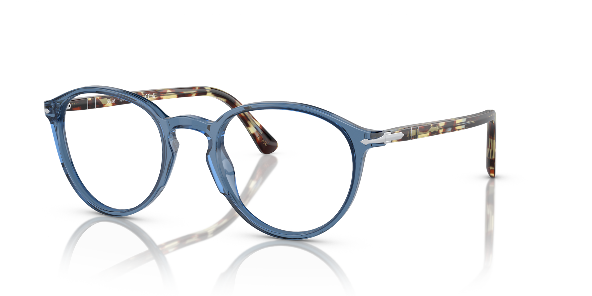 persol-po3218v-brille-acetat-in-transparent-blau-havana image 1